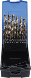 Sada spirálových vrtáků | HSS-G M35 kobaltová ocel | 1 - 13 mm | 25dílná