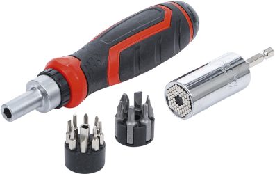 Sada přesných bitů / multifunkčních vložek | s ráčnovou otočnou rukojetí