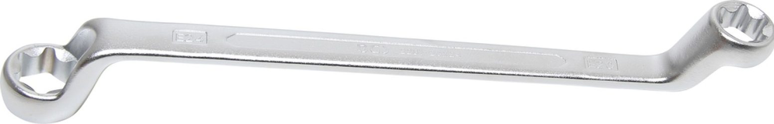 Oboustranný očkový klíč s očkovými hlavami E-profil | E20 x E24