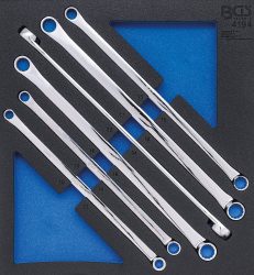 Vložka do dílenského vozíku 2/3: sada oboustranných očkových klíčů | velmi dlouhé | 10 x 11 - 22 x 24 mm | 6dílná