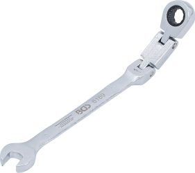 Ráčnový očkoplochý klíč s dvojitým kloubem | kloubový | 9 mm