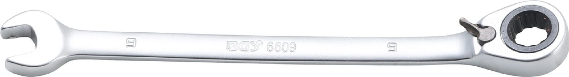 Ráčnový očkoplochý klíč | přepínatelný | 9 mm