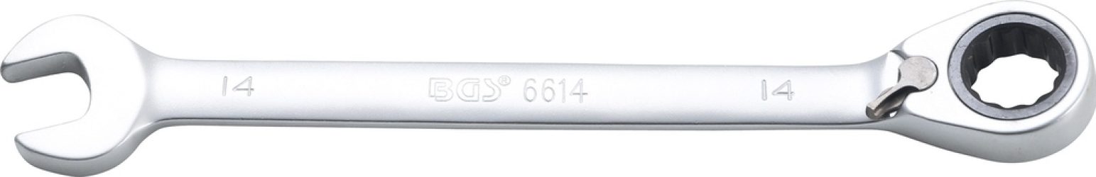 Ráčnový očkoplochý klíč | přepínatelný | 14 mm