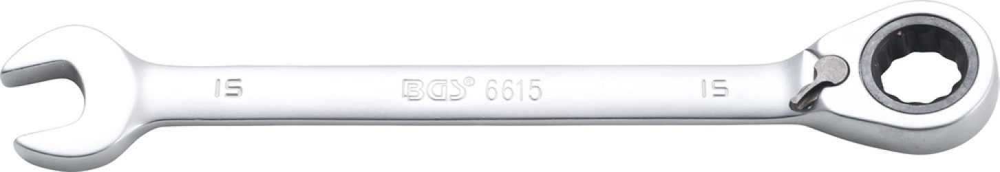 Ráčnový očkoplochý klíč | přepínatelný | 15 mm