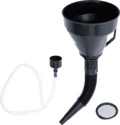 Sada trychtýřů pro plnění oleje | s flexibilní trubkou a hadicí | Ø 135 mm | 3dílná