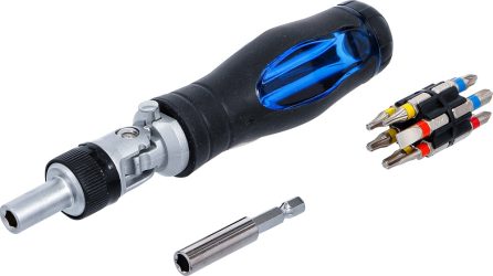 Sada kloubových šroubovacích bitů | s ráčnovou otočnou rukojetí