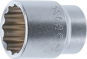 Nástrčná hlavice dvanáctihranná | 20 mm (3/4") | 36 mm