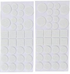 Sada filcových podložek pod nábytek | bílá | 64dílná