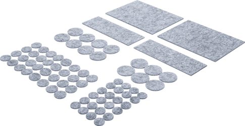 Sada filcových podložek pod nábytek | šedě melírované | 80dílná