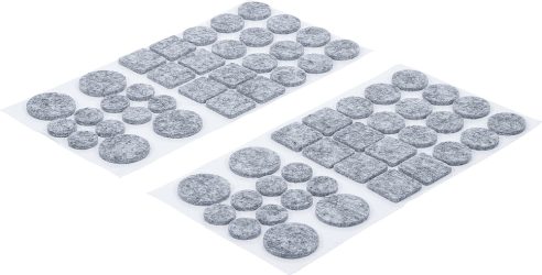 Sada filcových podložek pod nábytek | šedě melírované | 64dílná