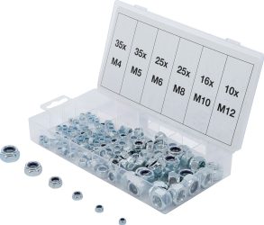 Sada šestihranných matic | samojisticí | 146dílná