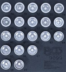 Vložka do dílenského vozíku 1/6: sada zástrčných hlavic pro bezpečnostní šrouby ráfků pro Porsche a VW Touareg | 20dílná